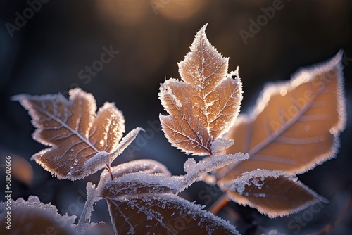 frost covered leaf