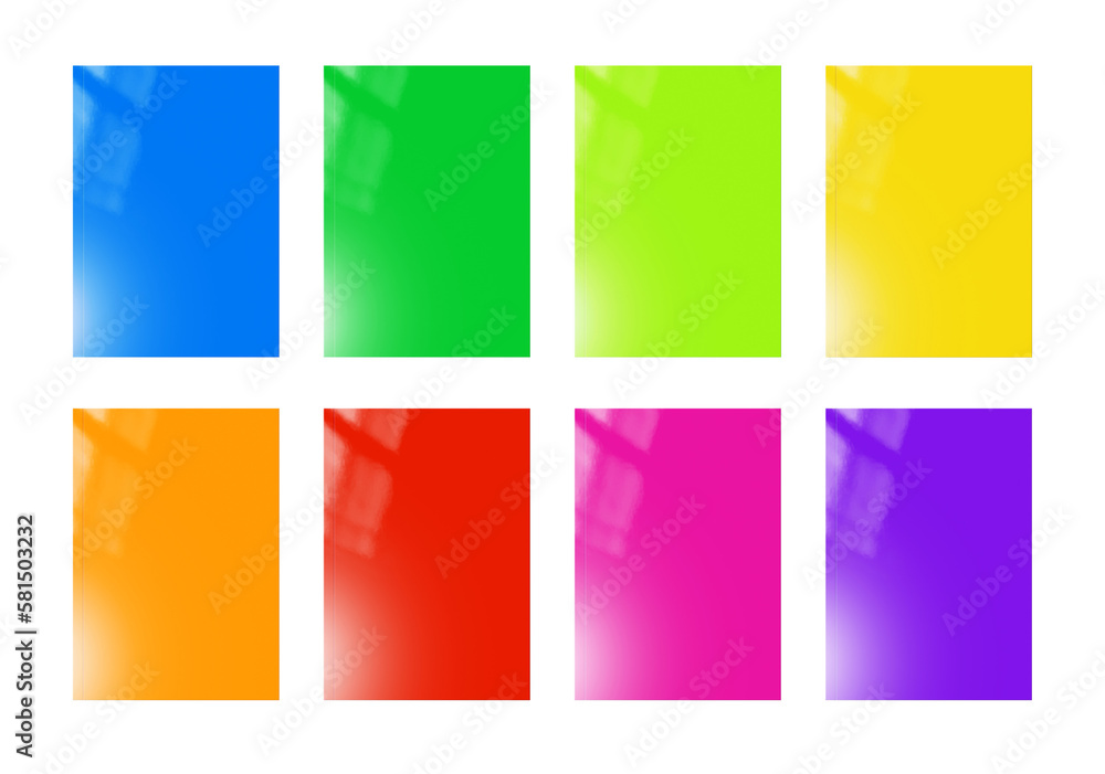 Multi color booklets range mockup on transparent background
