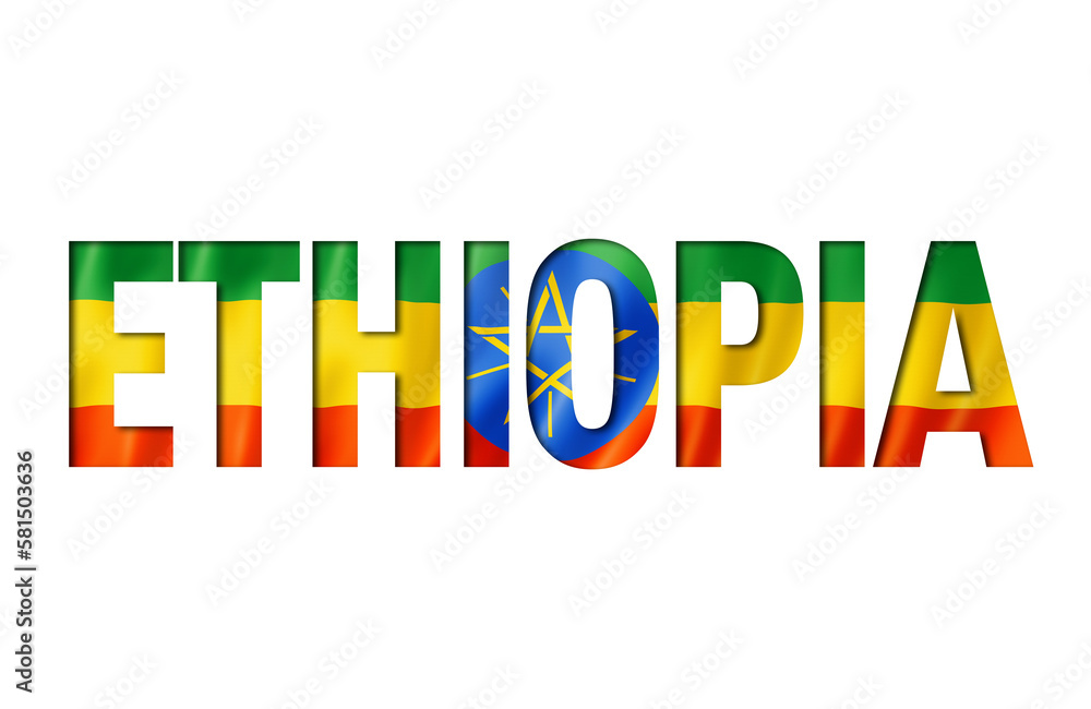 Fototapeta premium ethiopian flag text font