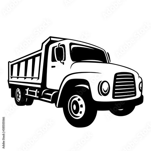 Dump truck design template. Tipper truck. Vector and illustration.