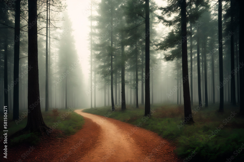 Naklejka premium forest concept art illustrtion. Generative ai.