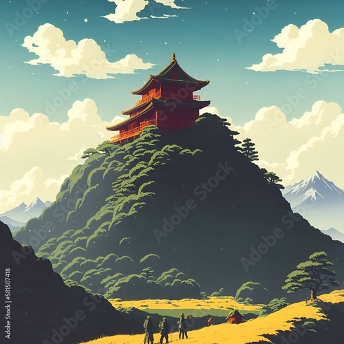 chinese temple in the mountains