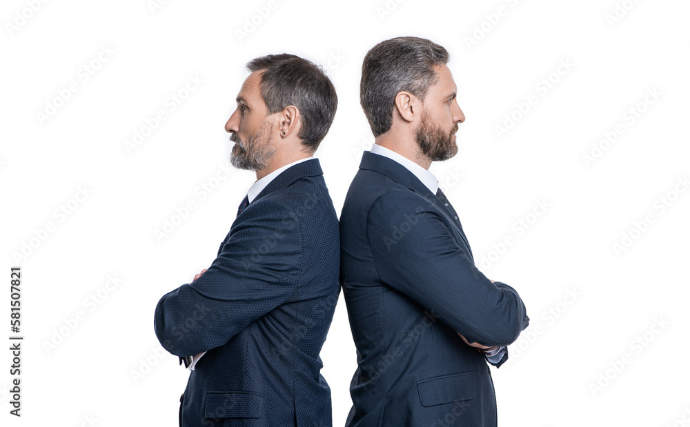 two leader businessmen partners isolated on white. leader businessmen partners concept. two leader businessmen partners isolated on white. leader businessmen partners concept.