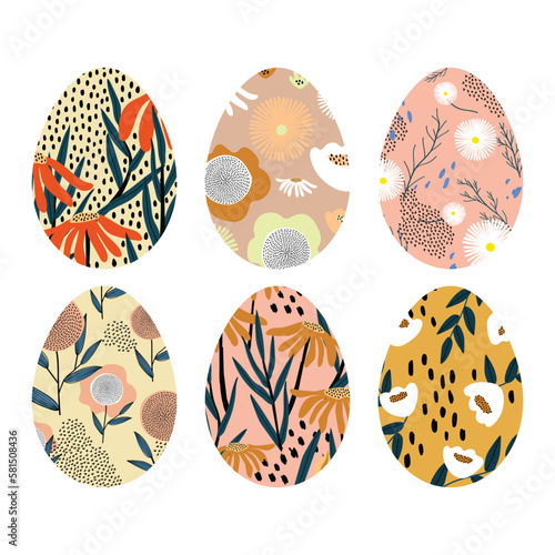 easter eggs illustration and Easter seamless pattern with rabbits and bunny free vector