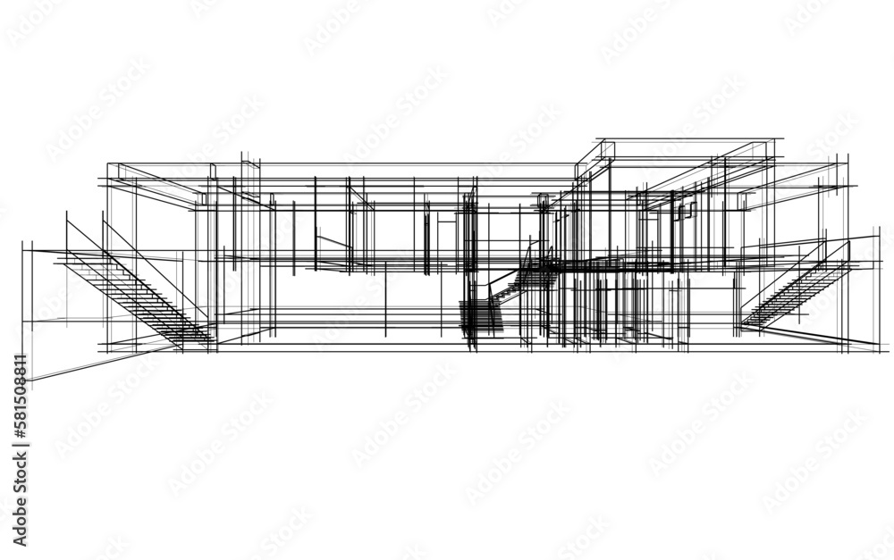 Modern house architectural drawing Modern house architectural drawing