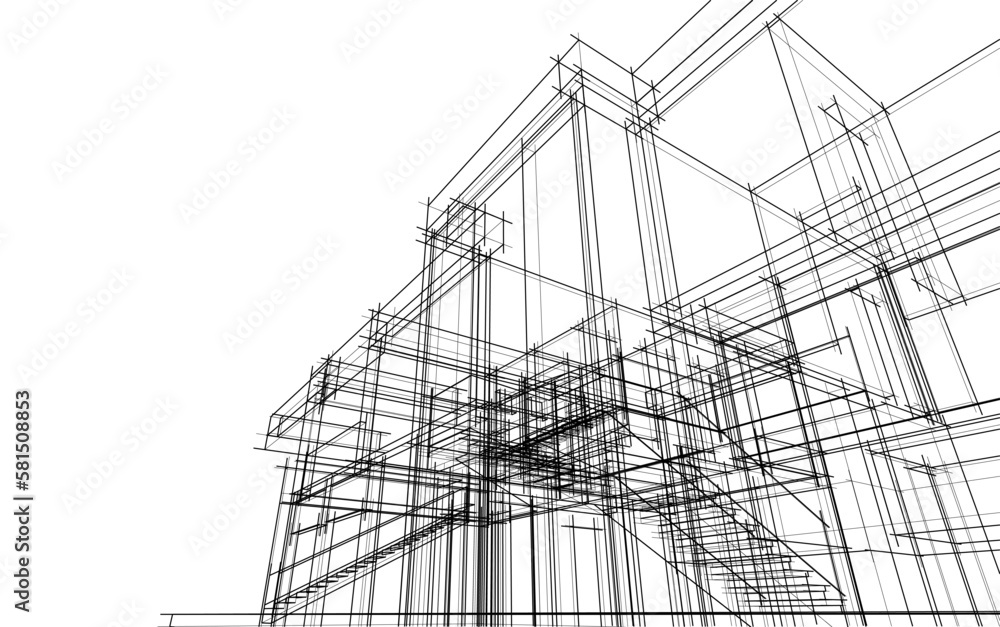 Modern house architectural drawing