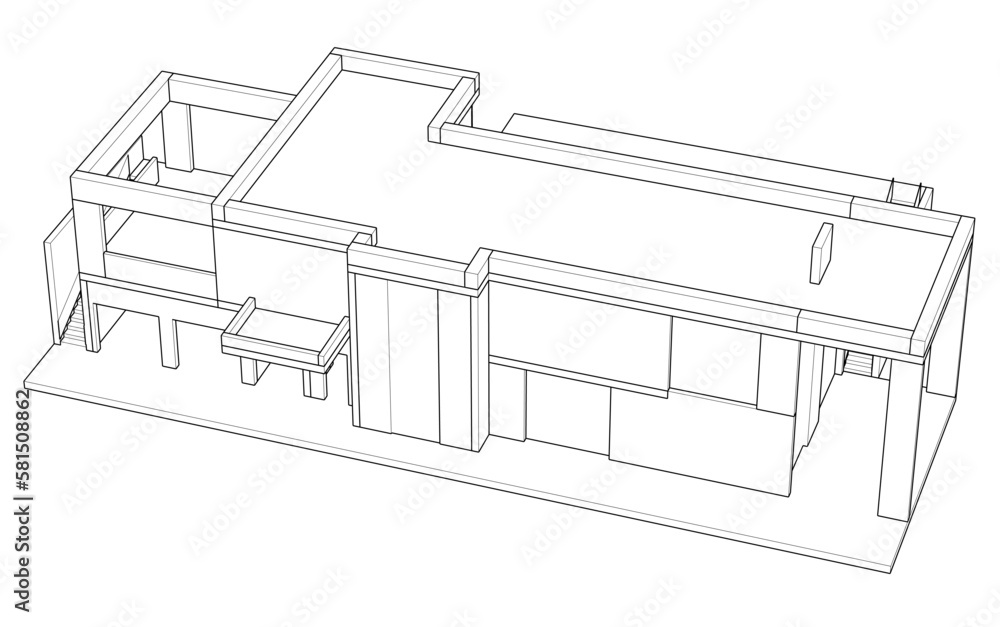 Modern house architectural drawing Modern house architectural drawing