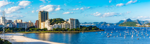 Botafogo beach and Guanabara bay with the boats on the sea in the city of Rio de Janeiro photo
