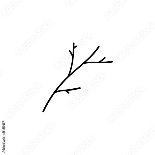 Floral branch doodle vector illustration