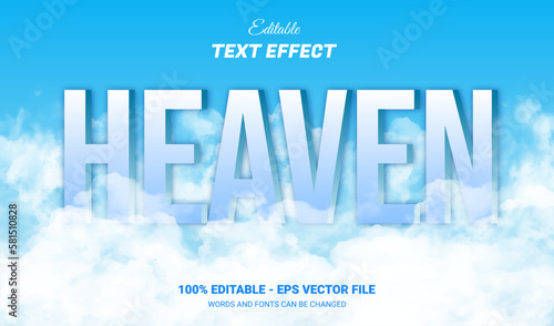 Heaven text effect with  cloud background
