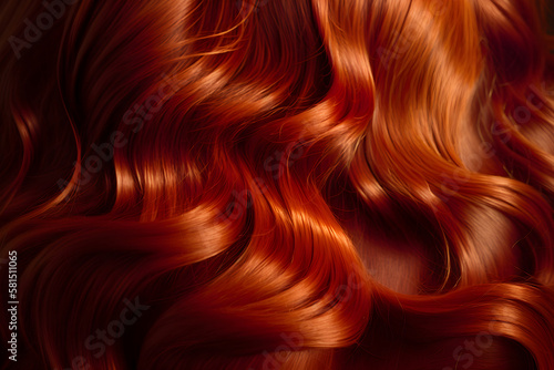 Red hair texture close up  AI generated