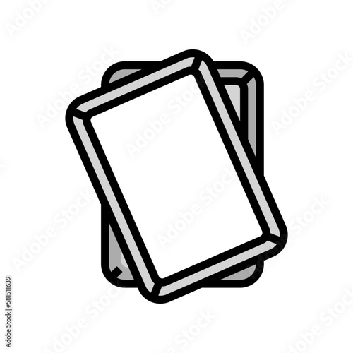 aluminum sheet pan kitchen cookware color icon vector illustration