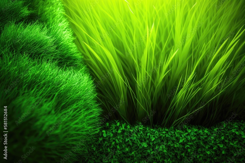 Natural background with artificial grass in green. Generative AI Natural background with artificial grass in green. Generative AI