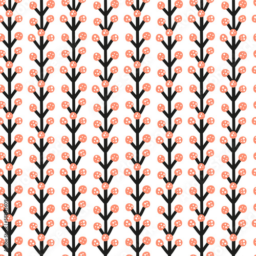 Seamless pattern with Scandinavian berries.