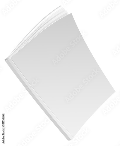 Blank white brochure mockup. Realistic magazine cover