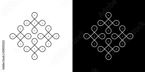 Indian Traditional and Cultural pulli or sikku Kolam modern vector