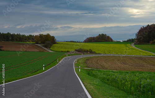 The state road ST 2188 in Bavaria without cars