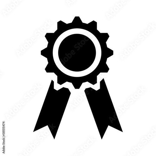 Black medal isolated on white background. Vector Illustration.