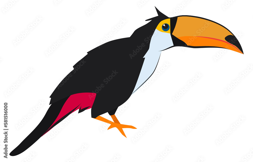 Naklejka premium Toucan icon. Exotic wild bird. Zoo animal