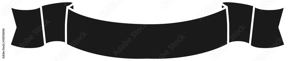 Ribbon label template. Black decorative banner scroll Ribbon label template. Black decorative banner scroll
