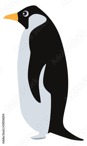 Penguin icon. Antarctic fauna symbol. Cute bird