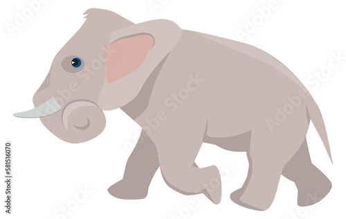 Elephant icon. Cute zoo animal. Wild fauna