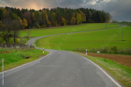 The state road ST 2188 in Bavaria without cars