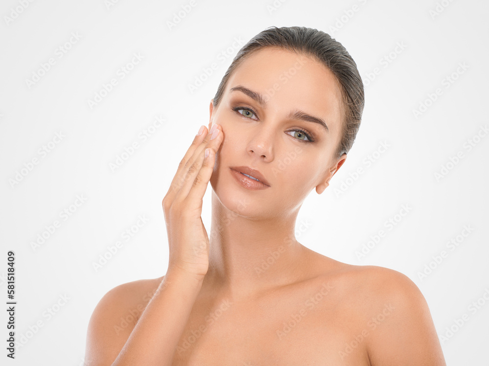 Perfecting perfection. Studio beauty shot of an attractive brunette woman. Perfecting perfection. Studio beauty shot of an attractive brunette woman.