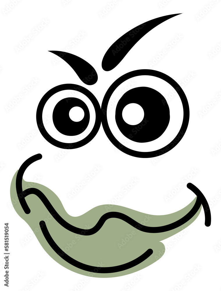 Obraz premium Angry face comic emoji. Funny grumpy expression