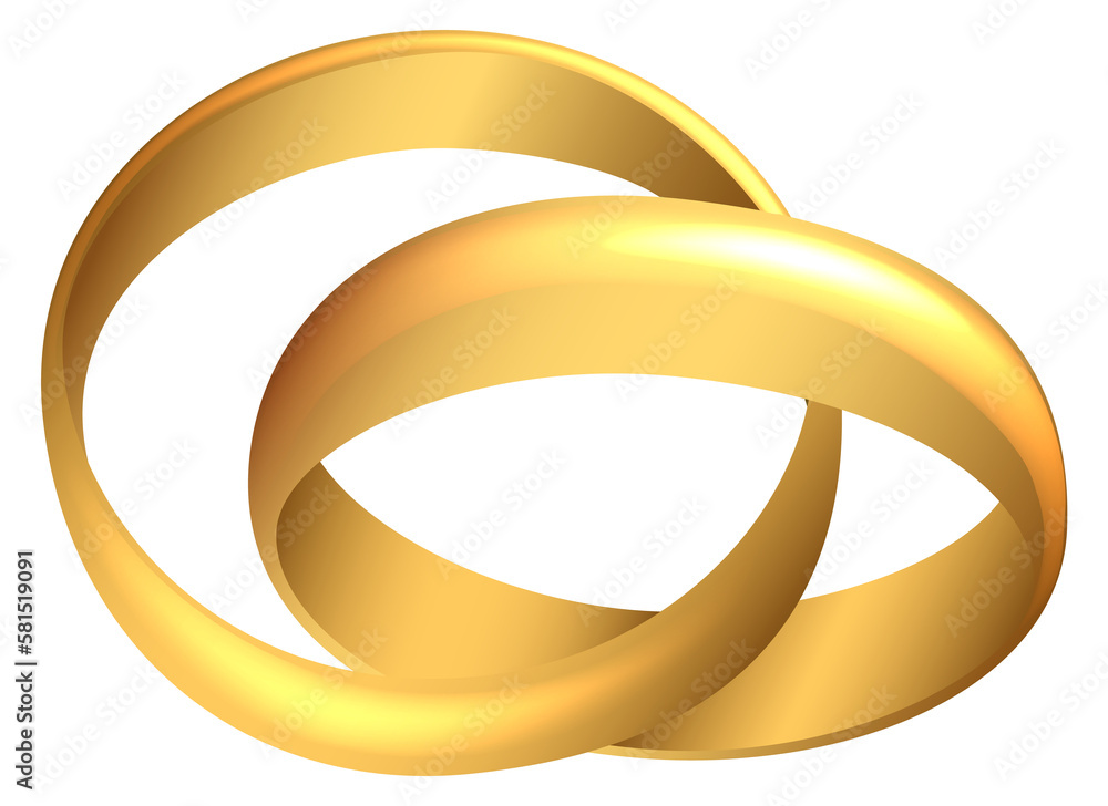 Wedding rings. Pair of golden jewellery together Wedding rings. Pair of golden jewellery together