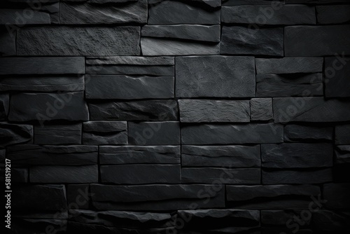 Dark grey black slate background or texture. Generative AI