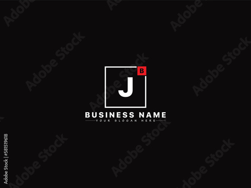 Square BJ Logo Design, Premium jB Shape Logo Letter Vector