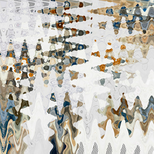 Artistic wallpaper created digitally with waves, paintings, colorful pattern.