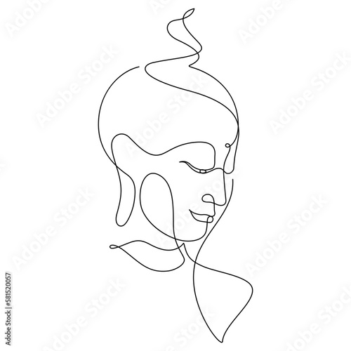 buddha face portrait line art decoration