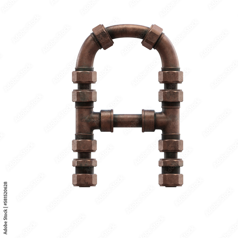 Copper Pipes 3D Alphabet or Lettering PNG Graphics Copper Pipes 3D Alphabet or Lettering PNG Graphics