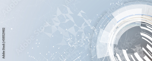Quantum processing. Deep learning artificial intelligence. Future new technology  for business or science presentation