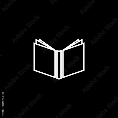 Book icon isolated on black background