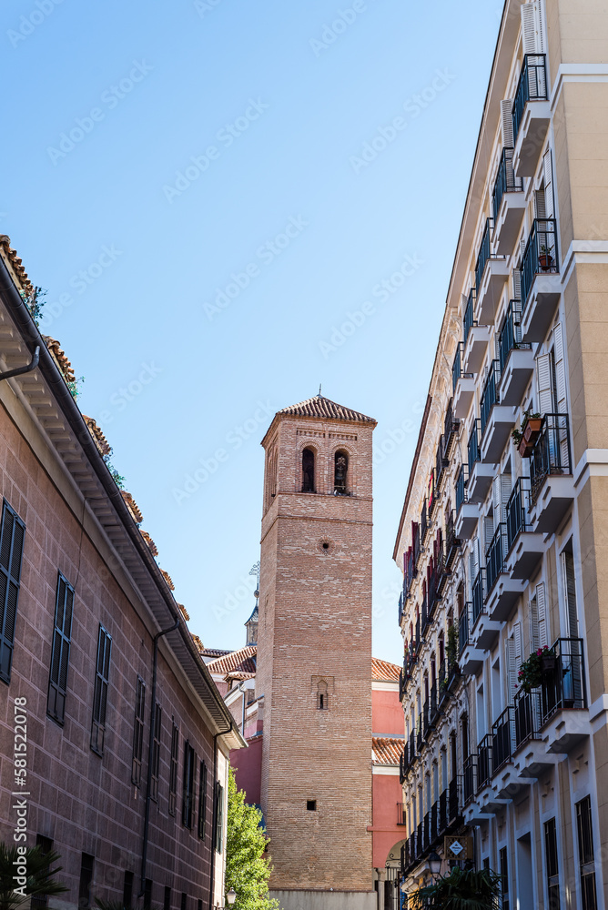 The Tower of the medieval Church of San Pedro El Viejo, St. Peter the Old in central Madrid