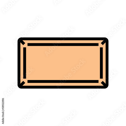 big kitchen table top view color icon vector illustration