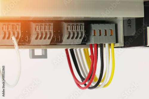 Electrical terminals for connecting electrical copper insulated mounting wires in an electrical switchboard.Sunflare, 