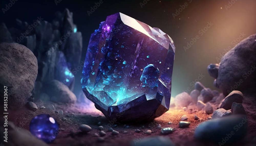 Natural beauty of Space Tanzanite stone gradient of blue and purple color. Generative AI. ilustracion de Stock Adobe Stock
