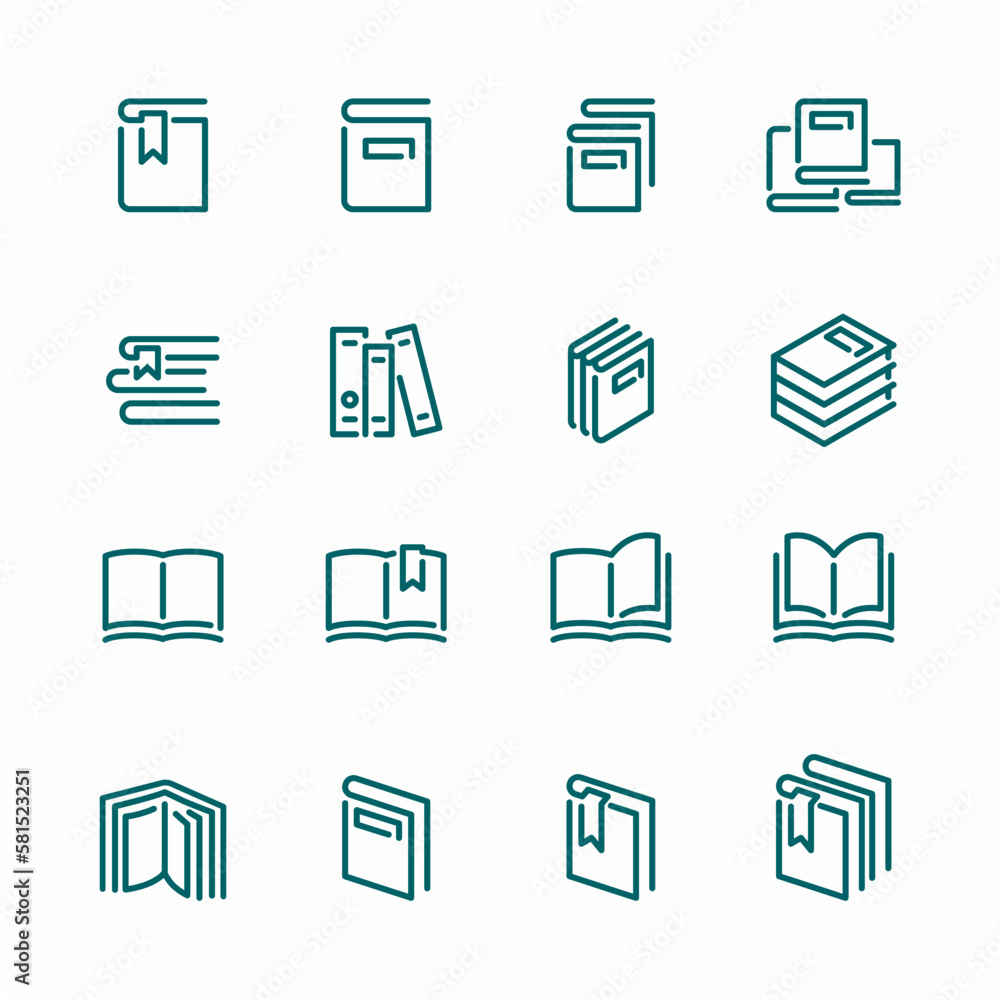 set of book vector icon free set of book vector icon free