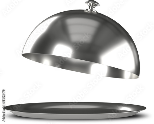 silver tray isolated on transparente png photo