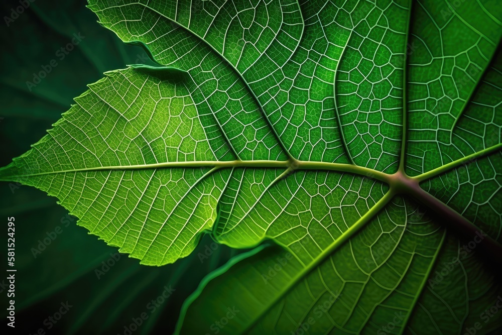 Fototapeta premium leaf texture in green. background texture of leaves. Generative AI