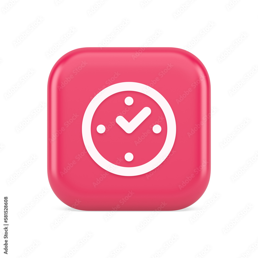 Watch time control button alarm clock deadline checking web app design 3d realistic icon Watch time control button alarm clock deadline checking web app design 3d realistic icon