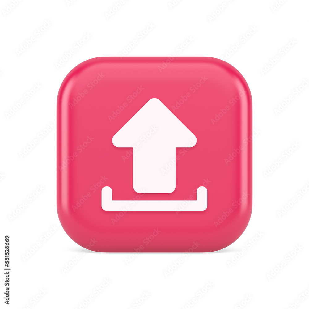 Upload up arrow button document multimedia file exchange cyberspace storage 3d icon Upload up arrow button document multimedia file exchange cyberspace storage 3d icon