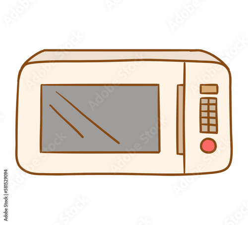 pastel kitchenware_pastel cream microwave_oven_file ai