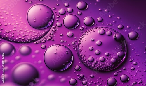  a close up of a purple background with lots of water droplets on it and a purple background with lots of water droplets on the bottom. generative ai