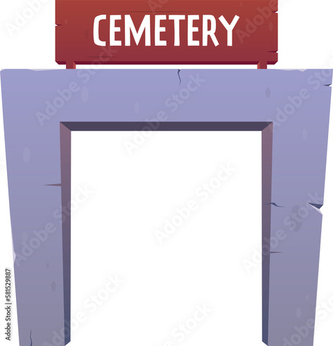 Fototapeta Naklejka Na Ścianę i Meble -  Cemetery entrance in cartoon style 