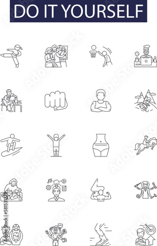 Photography Do it yourself line vector icons and signs
